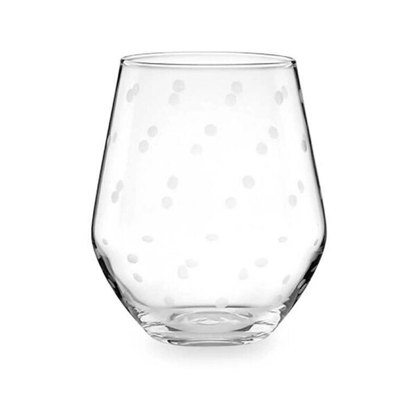 NIB Kate Spade Lenox LARABEE DOT Set of 4 Stemless Wine Glasses 12 Oz - Picture 2 of 6